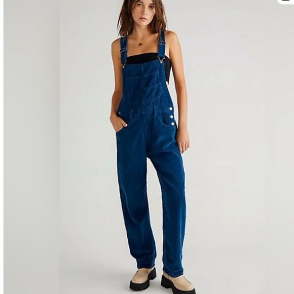 We The Free Ziggy Cord Overalls Blue corduroy XL - Picture 1 of 6